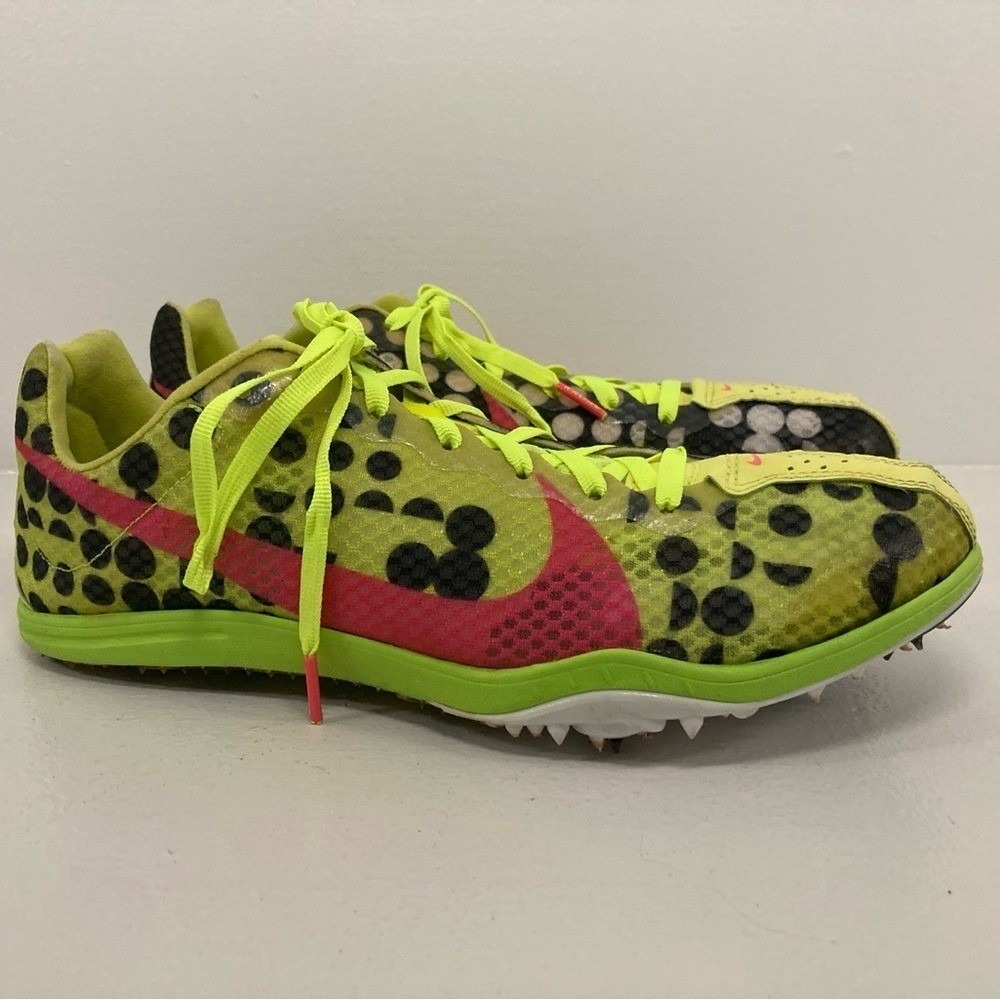 Nike Zoom Neon Highlighter Yellow Track Shoes w/Black and Pink Accents - Picture 12 of 16